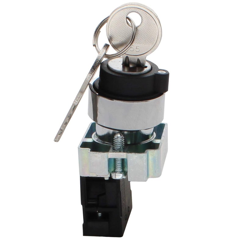 SHOPCORP 2 Position Maintained Selector Rotary Key Switch - Self-Lock Switch, 22mm Mounting Hole Size, 1NO Control Function, 415V Voltage and 10A Contact Current - XB2-BG21 Model (4 Pack) - Image 3